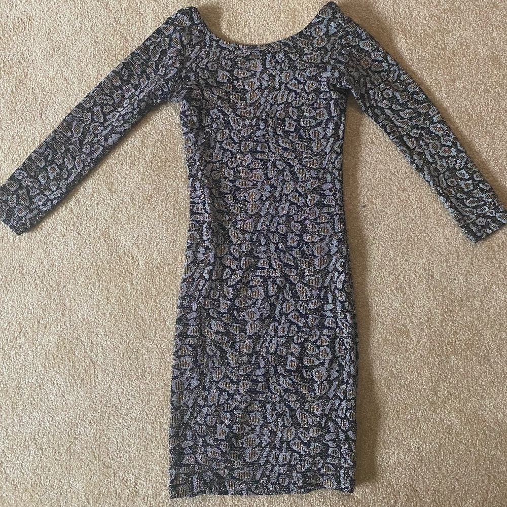 Topshop US 2 Cheetah Sparkle Bodycon